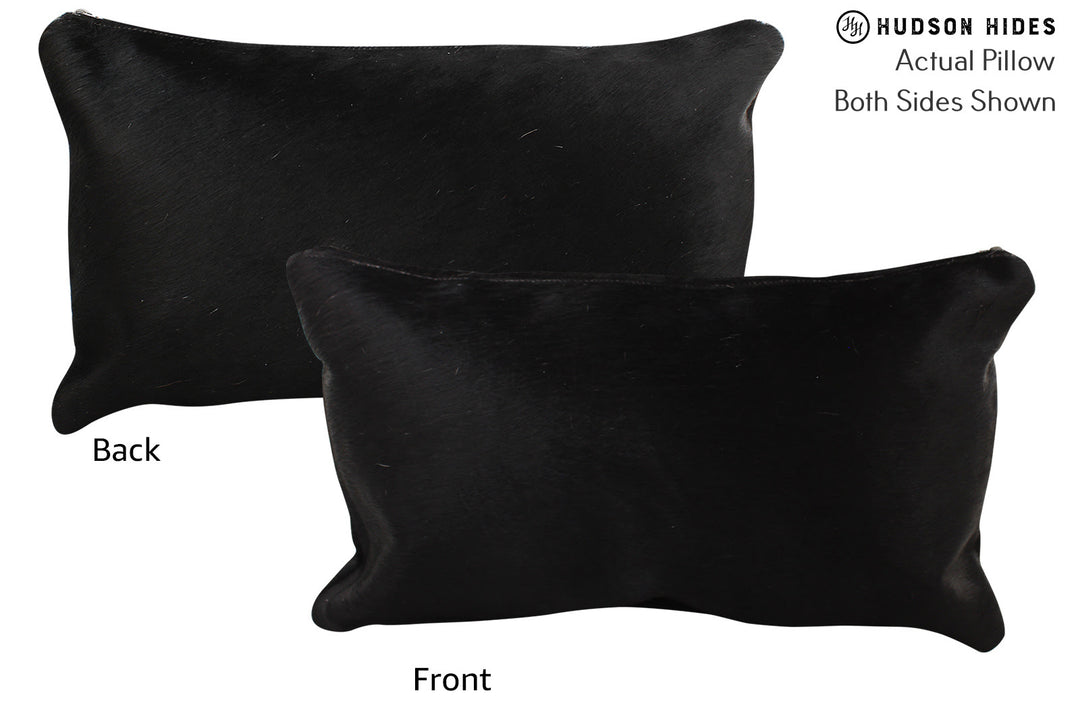 Solid Black Pillow 12"x22"#73137 by Hudson Hides