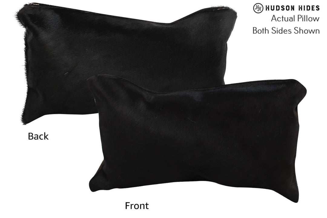 Solid Black Pillow 12"x22"#73141 by Hudson Hides