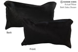 Solid Black 12"x22" Brazilian Cowhide Pillow #73141 by Hudson Hides