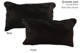 Solid Black 12"x22" Brazilian Cowhide Pillow #73144 by Hudson Hides