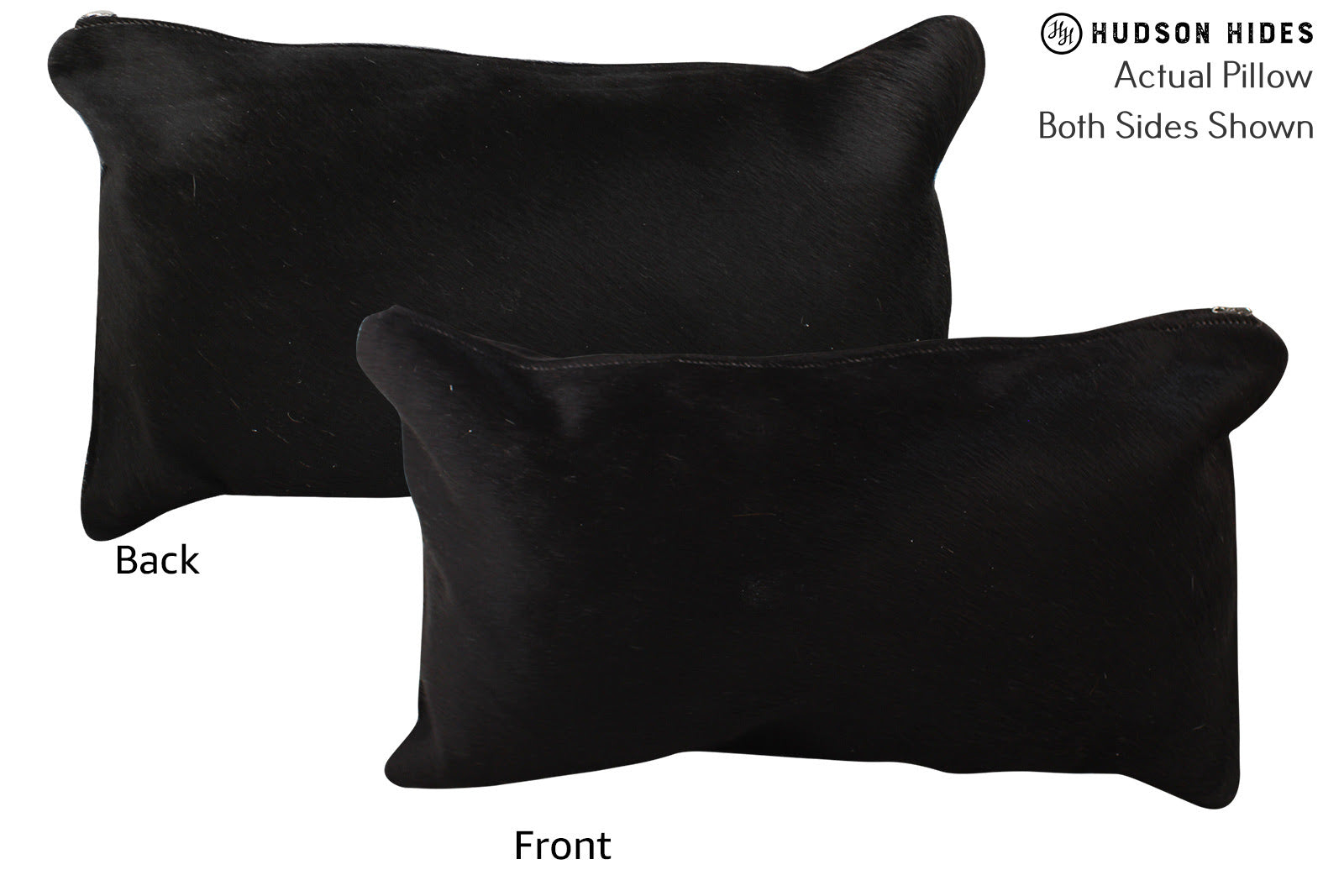 Solid Black Cowhide Pillow #73146