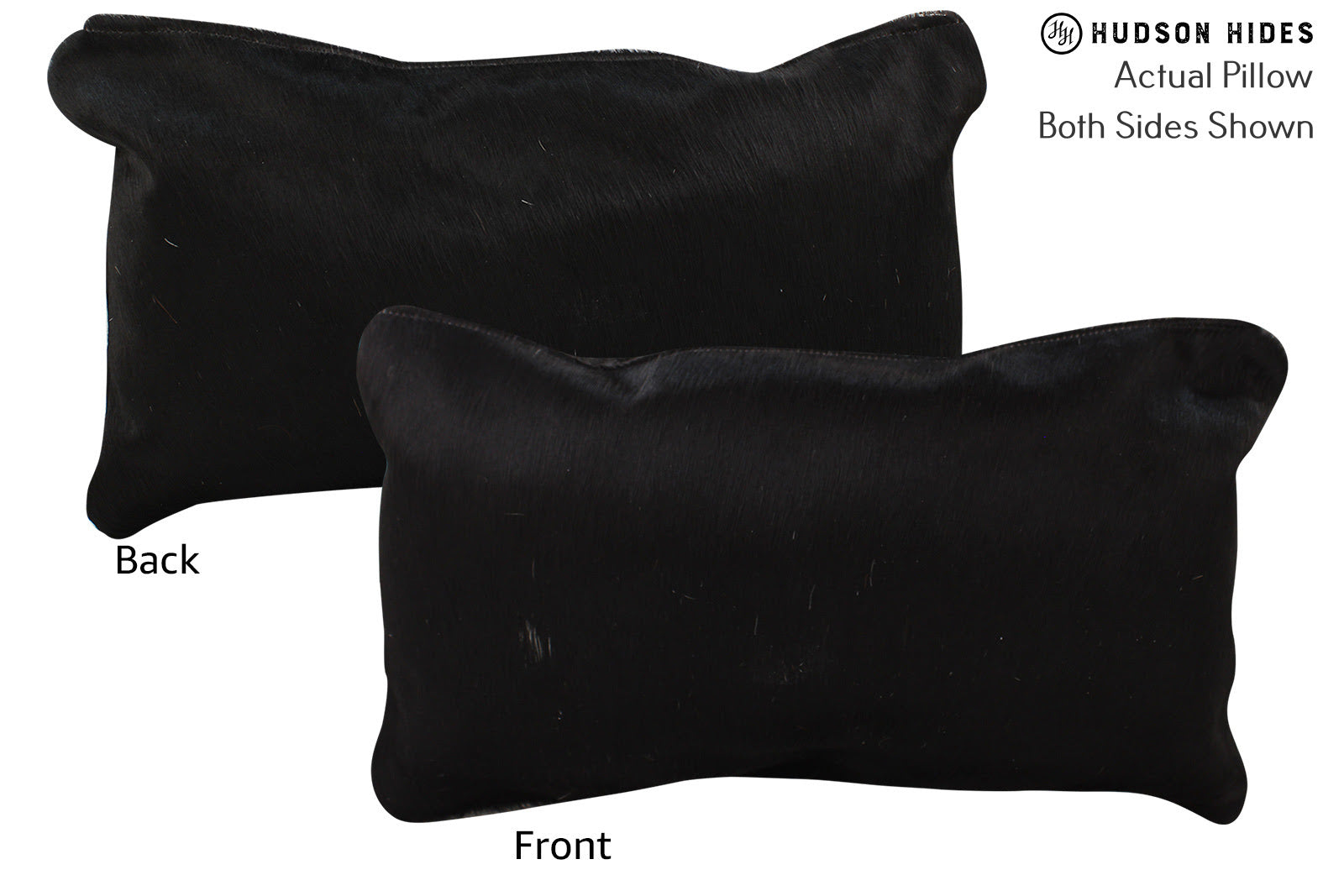 Solid Black Cowhide Pillow #73150