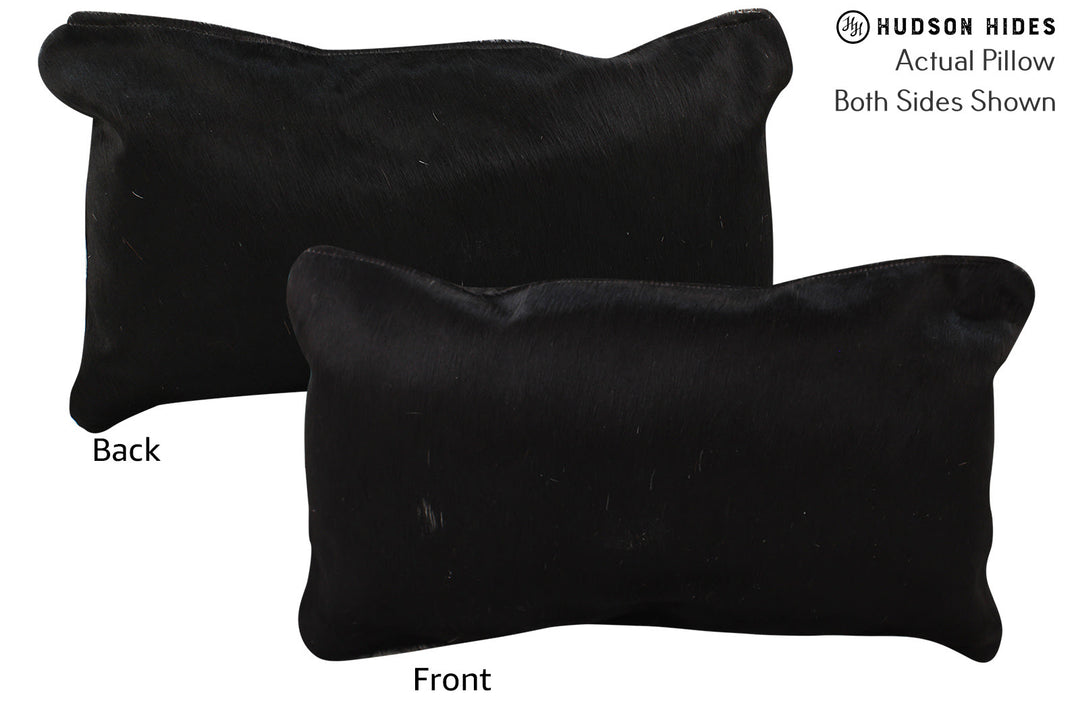 Solid Black Pillow 12"x22"#73150 by Hudson Hides