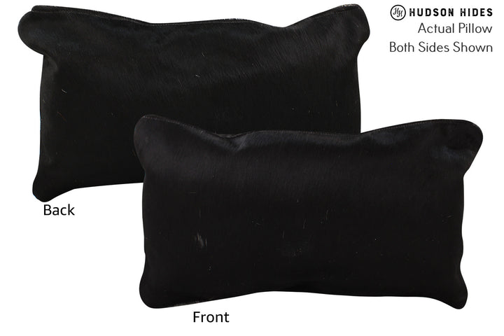 Solid Black 12"x22" Brazilian Cowhide Pillow #73150 by Hudson Hides