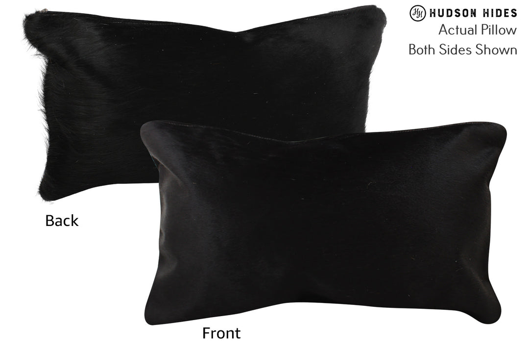Solid Black Pillow 12"x22"#73151 by Hudson Hides