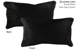 Solid Black 12"x22" Brazilian Cowhide Pillow #73151 by Hudson Hides