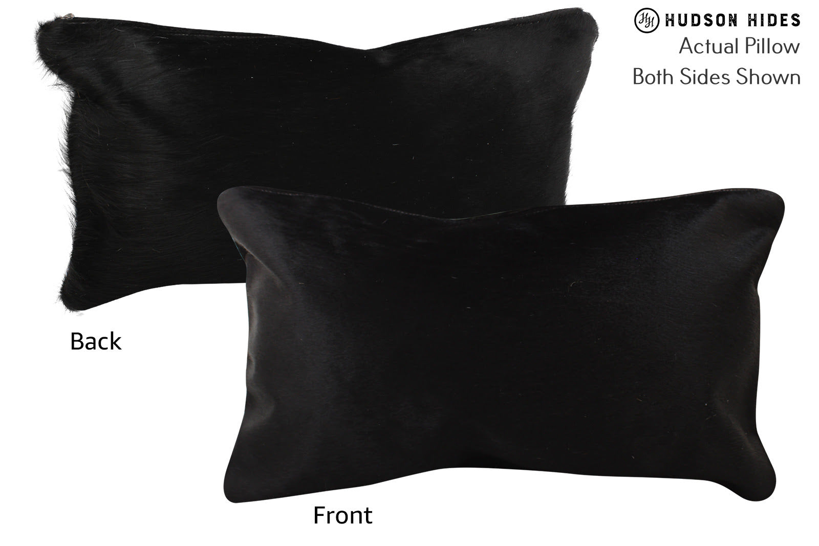 Solid Black Cowhide Pillow #73151