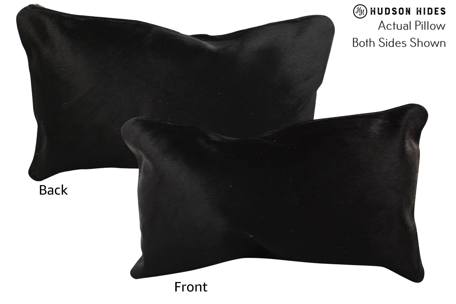 Solid Black Cowhide Pillow #73154