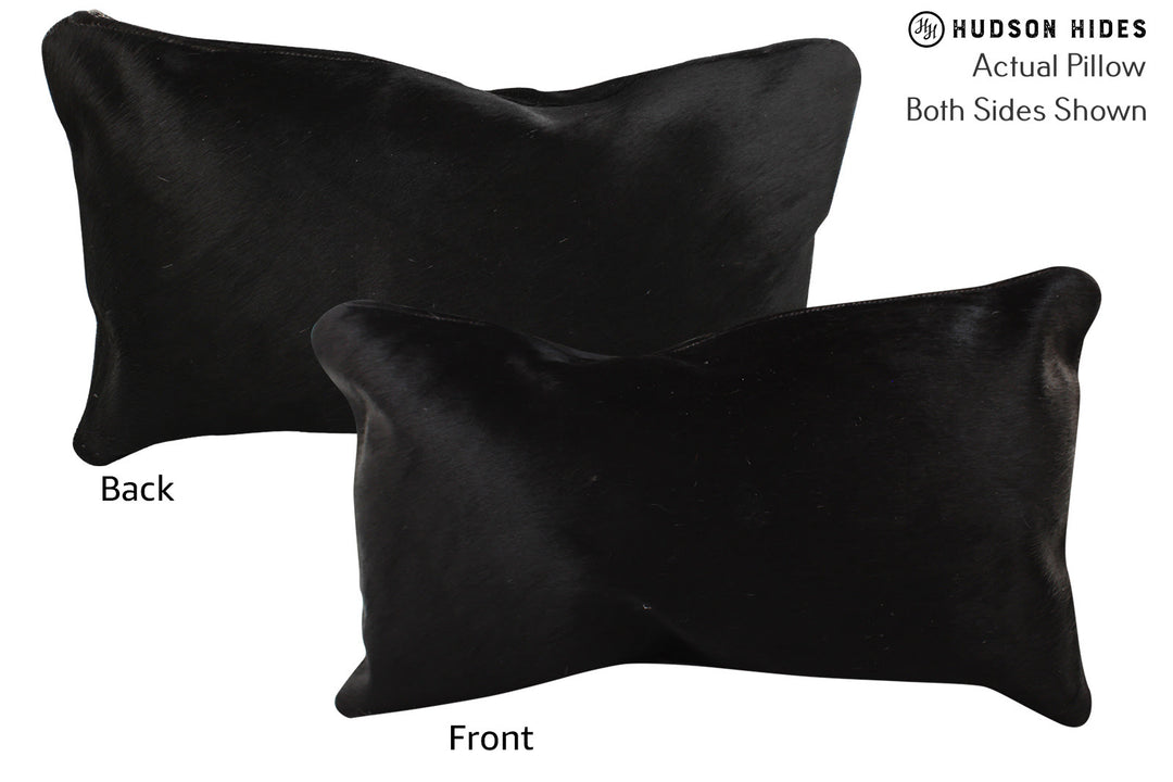 Solid Black Pillow 12"x22"#73154 by Hudson Hides