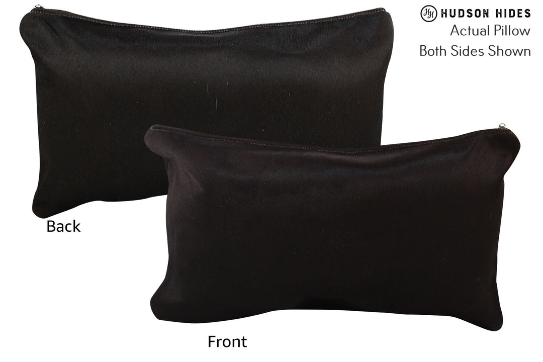 Solid Black Pillow 12"x22"#73159 by Hudson Hides