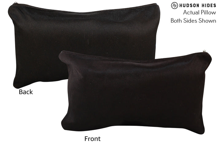 Solid Black 12"x22" Brazilian Cowhide Pillow #73159 by Hudson Hides