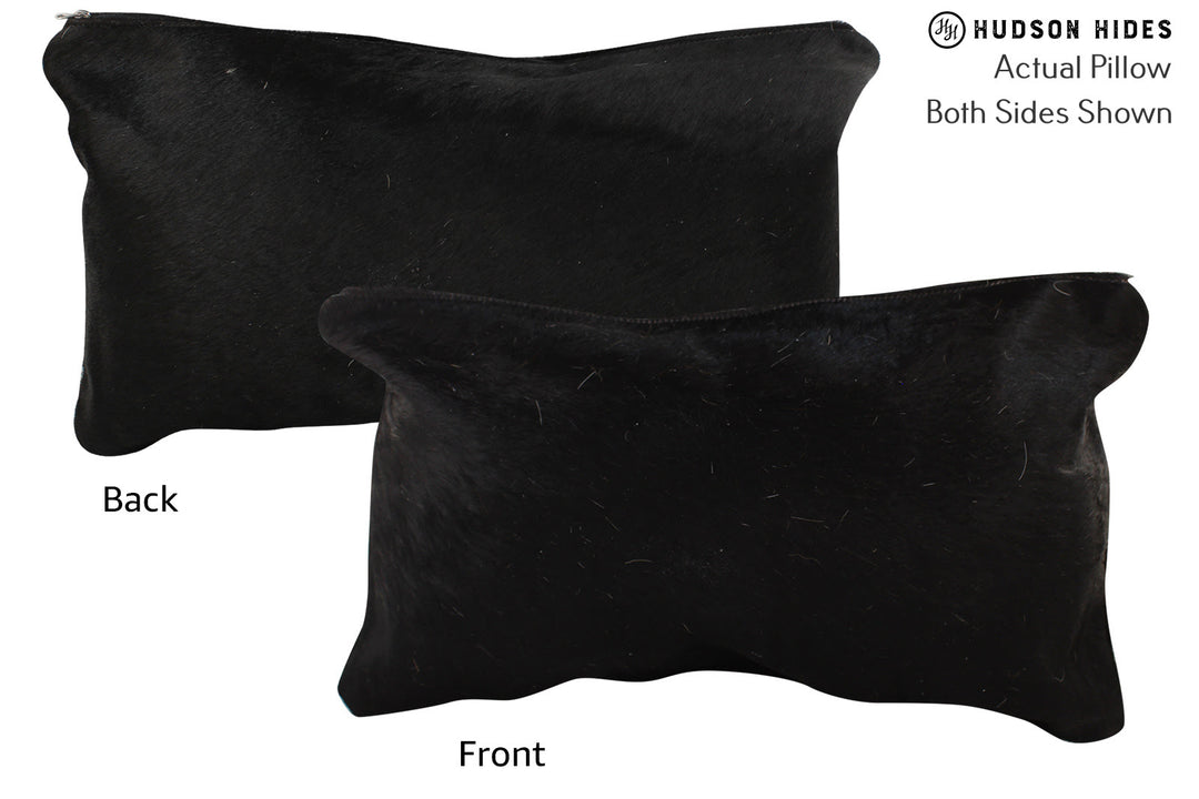Solid Black Pillow 12"x22"#73161 by Hudson Hides