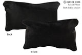 Solid Black 12"x22" Brazilian Cowhide Pillow #73161 by Hudson Hides