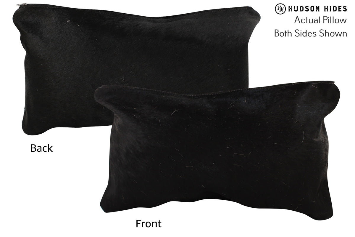 Solid Black Cowhide Pillow #73161