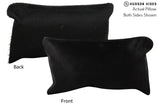 Solid Black 12"x22" Brazilian Cowhide Pillow #73165 by Hudson Hides