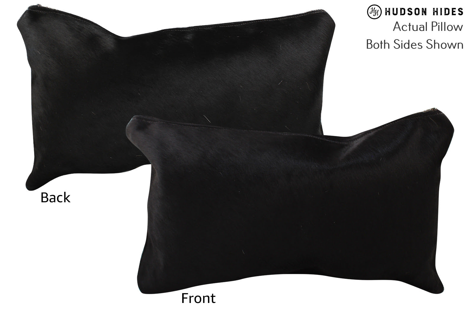 Solid Black Cowhide Pillow #73168