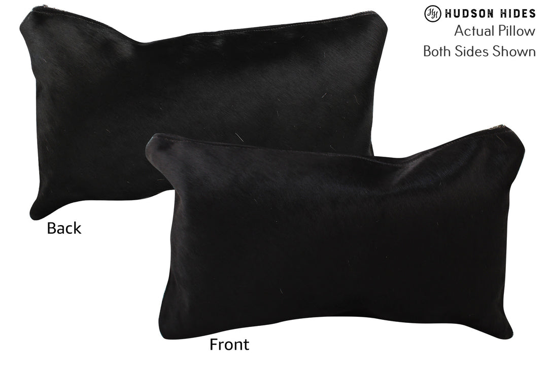 Solid Black Pillow 12"x22"#73168 by Hudson Hides
