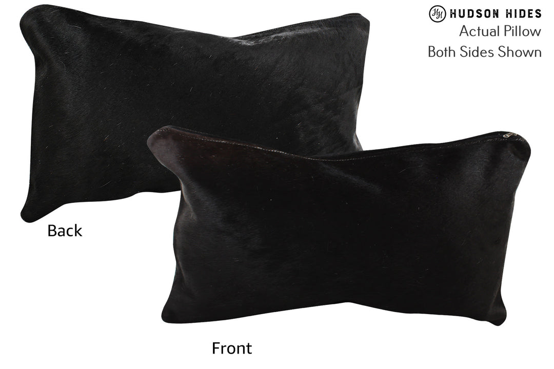 Solid Black Pillow 12"x22"#73169 by Hudson Hides