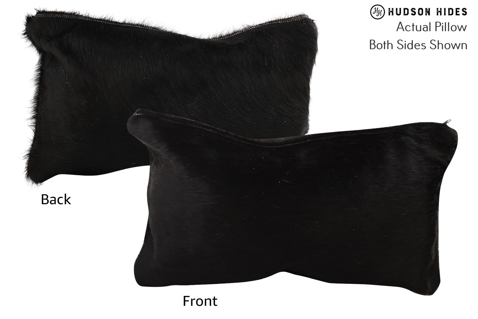 Solid Black Cowhide Pillow #73173