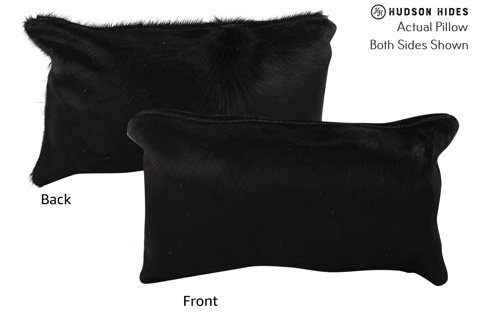 Solid Black Cowhide Pillow #73175