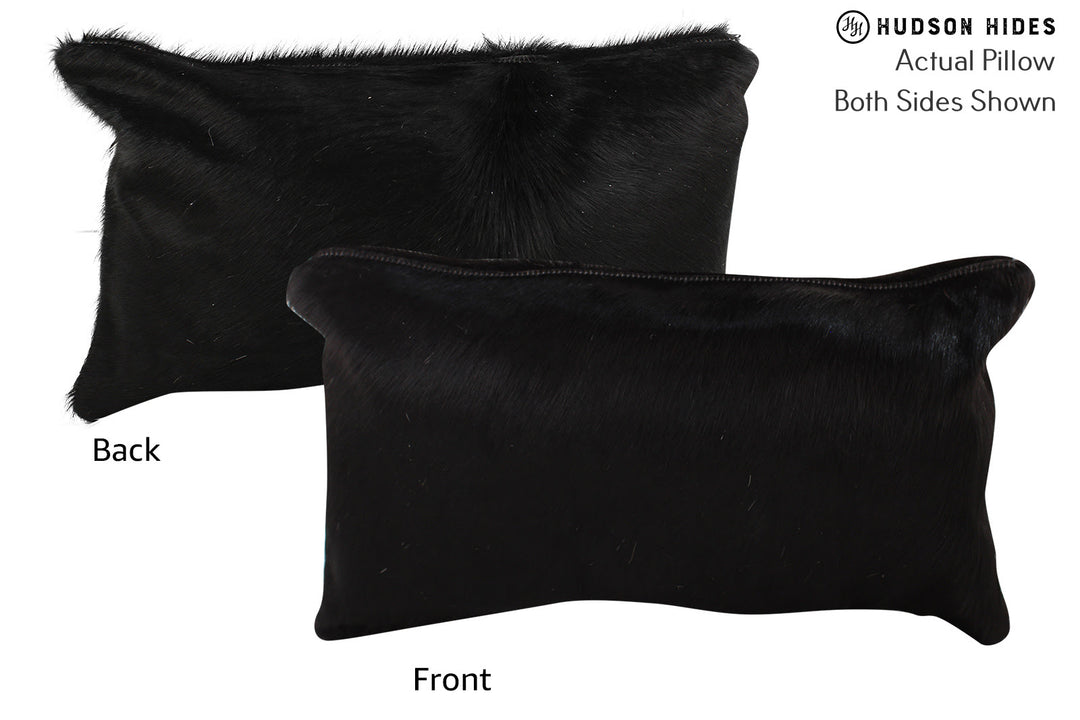 Solid Black Pillow 12"x22"#73175 by Hudson Hides
