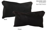 Solid Black 12"x22" Brazilian Cowhide Pillow #73178 by Hudson Hides