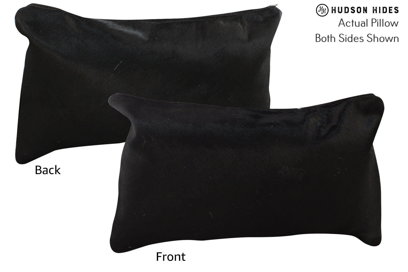 Solid Black Cowhide Pillow #73185