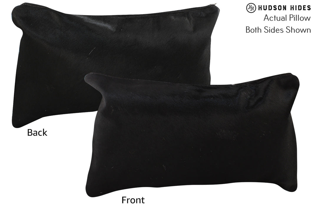 Solid Black Pillow 12"x22"#73185 by Hudson Hides
