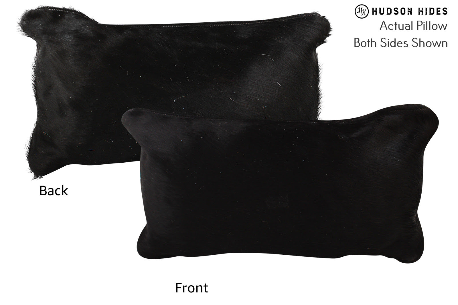 Solid Black Cowhide Pillow #73187