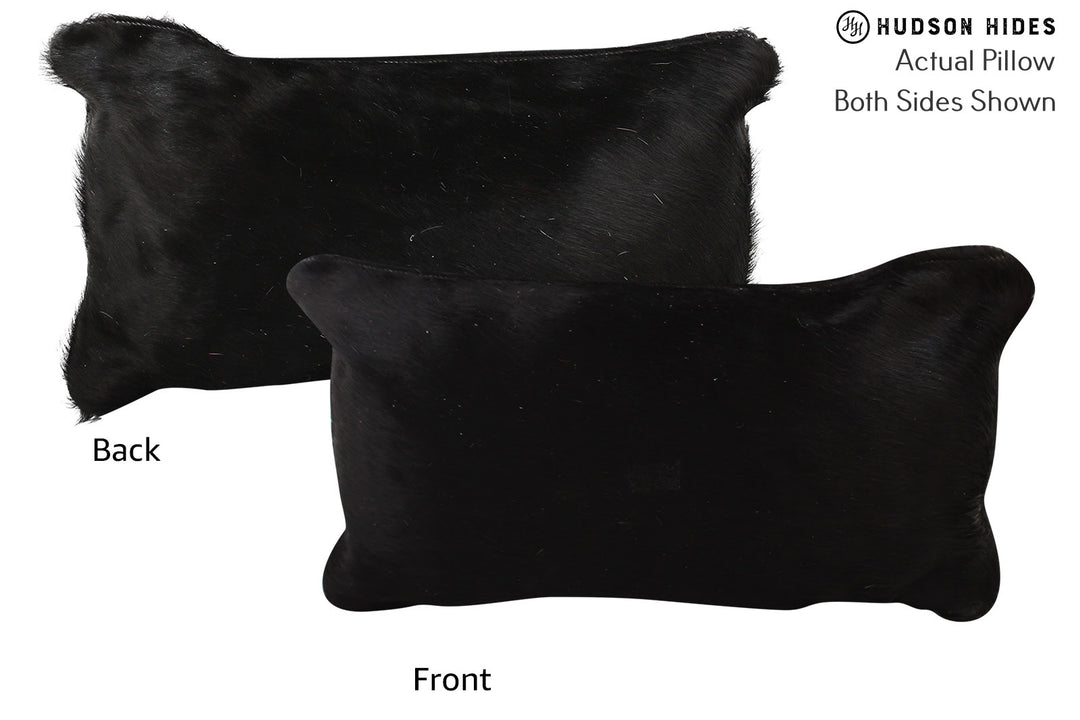 Solid Black Pillow 12"x22"#73187 by Hudson Hides