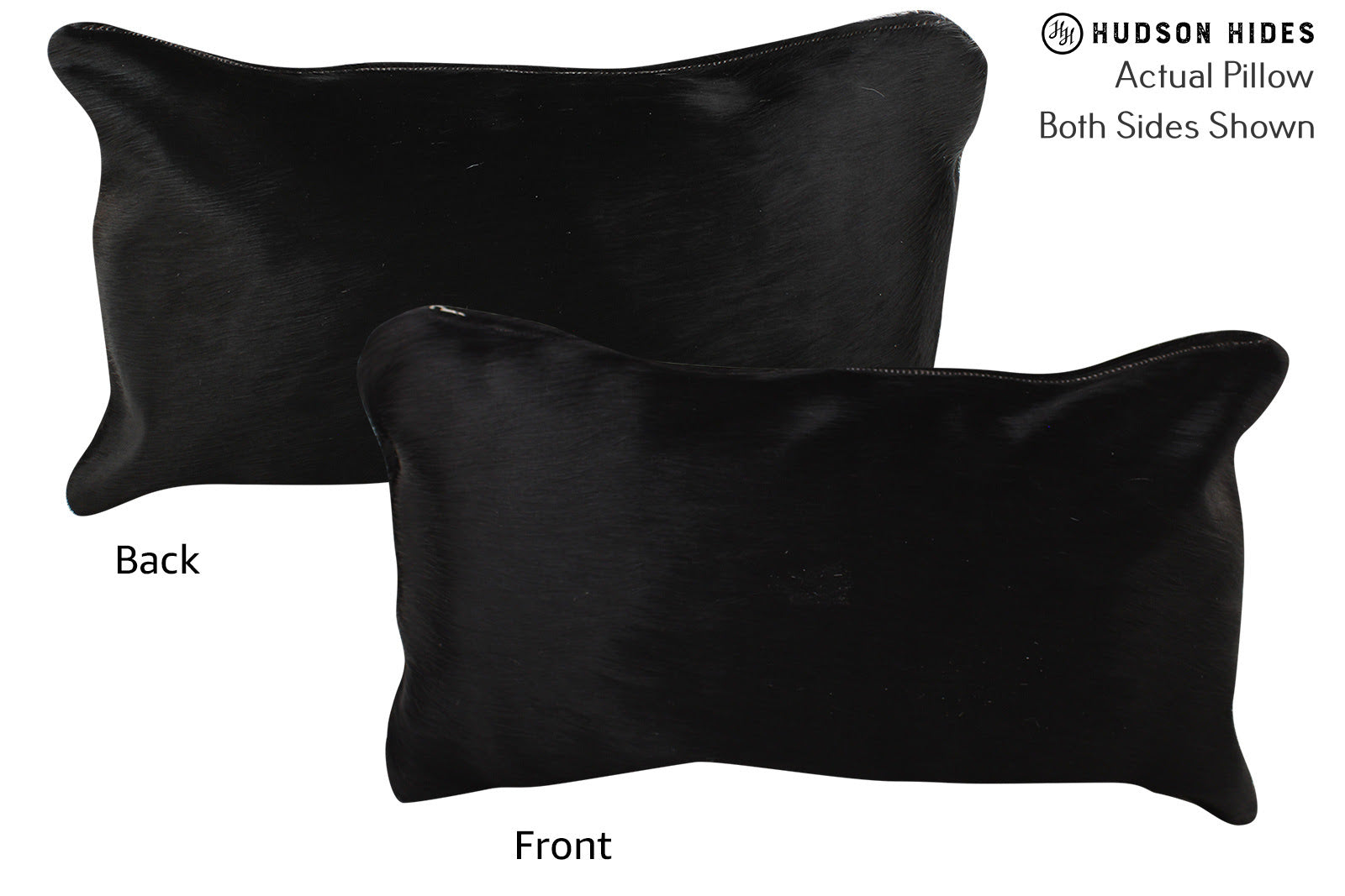 Solid Black Cowhide Pillow #73189