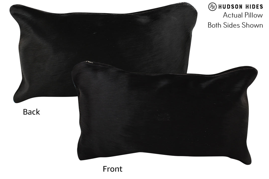 Solid Black Pillow 12"x22"#73189 by Hudson Hides