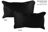 Solid Black 12"x22" Brazilian Cowhide Pillow #73189 by Hudson Hides