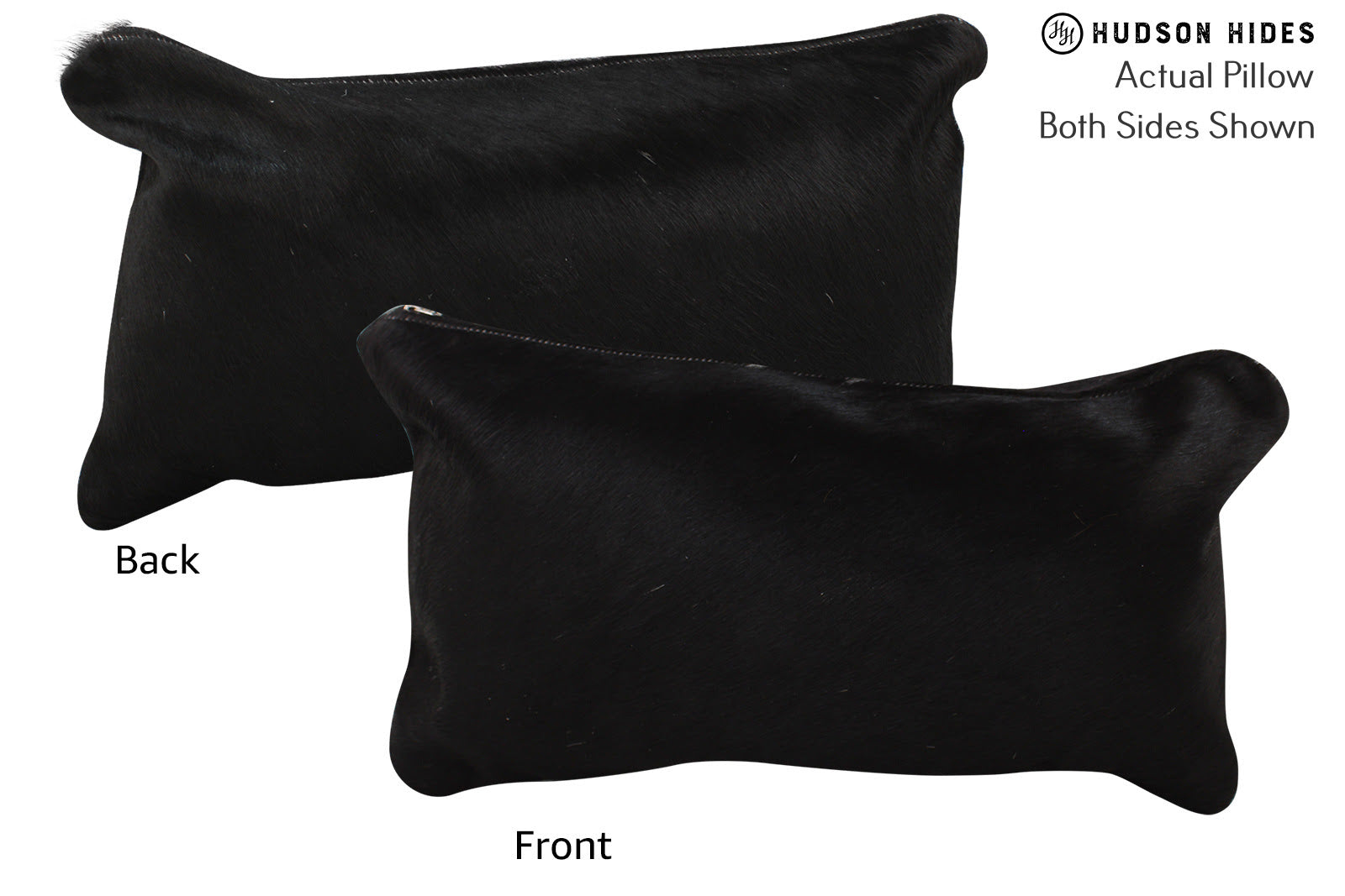 Solid Black Cowhide Pillow #73191