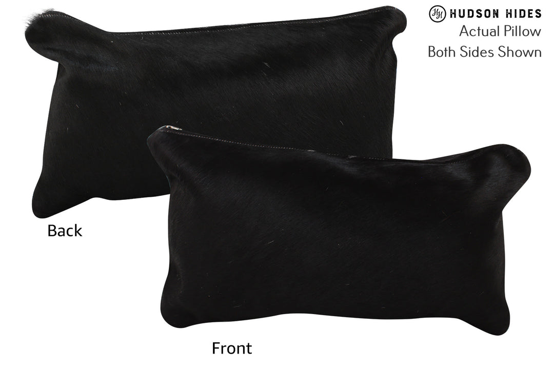 Solid Black Pillow 12"x22"#73191 by Hudson Hides