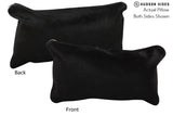 Solid Black 12"x22" Brazilian Cowhide Pillow #73191 by Hudson Hides