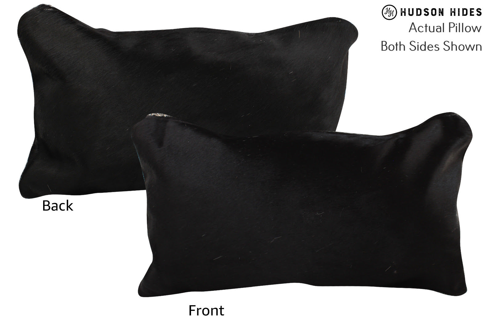 Solid Black Cowhide Pillow #73197