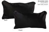 Solid Black 12"x22" Brazilian Cowhide Pillow #73197 by Hudson Hides