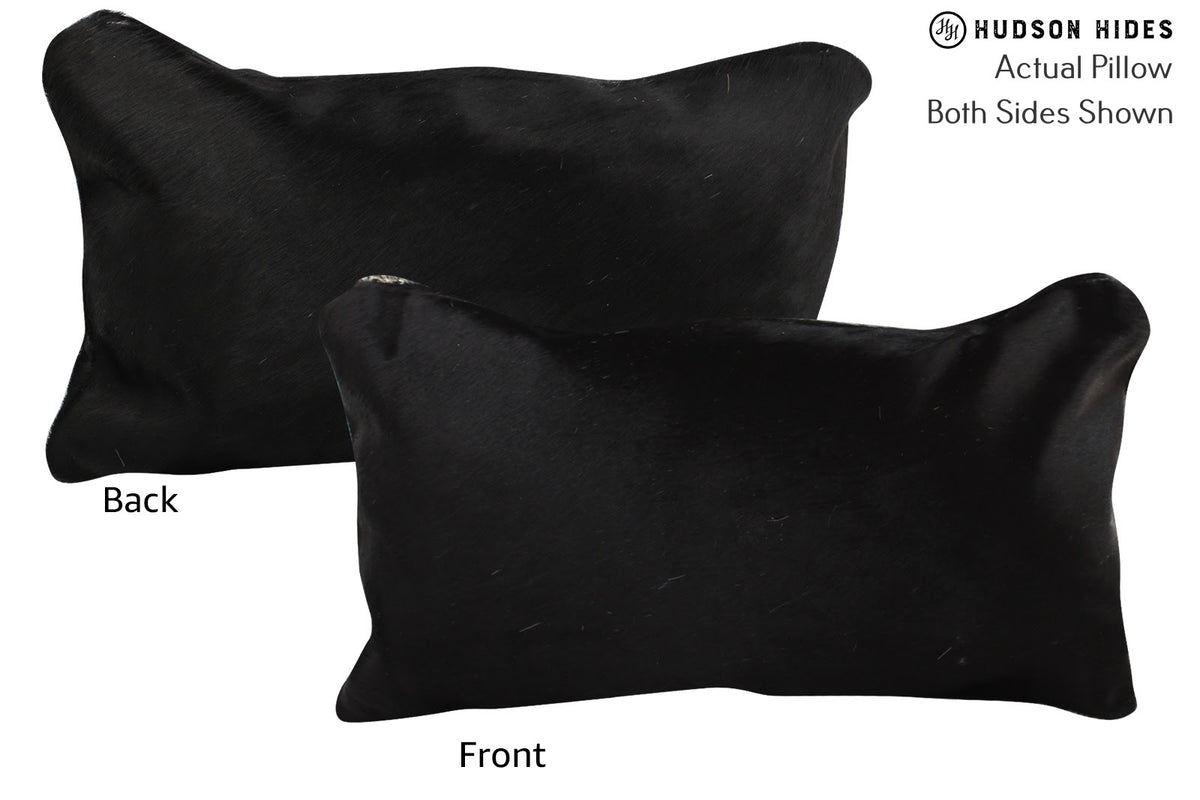 Solid Black Cowhide Pillow #73197