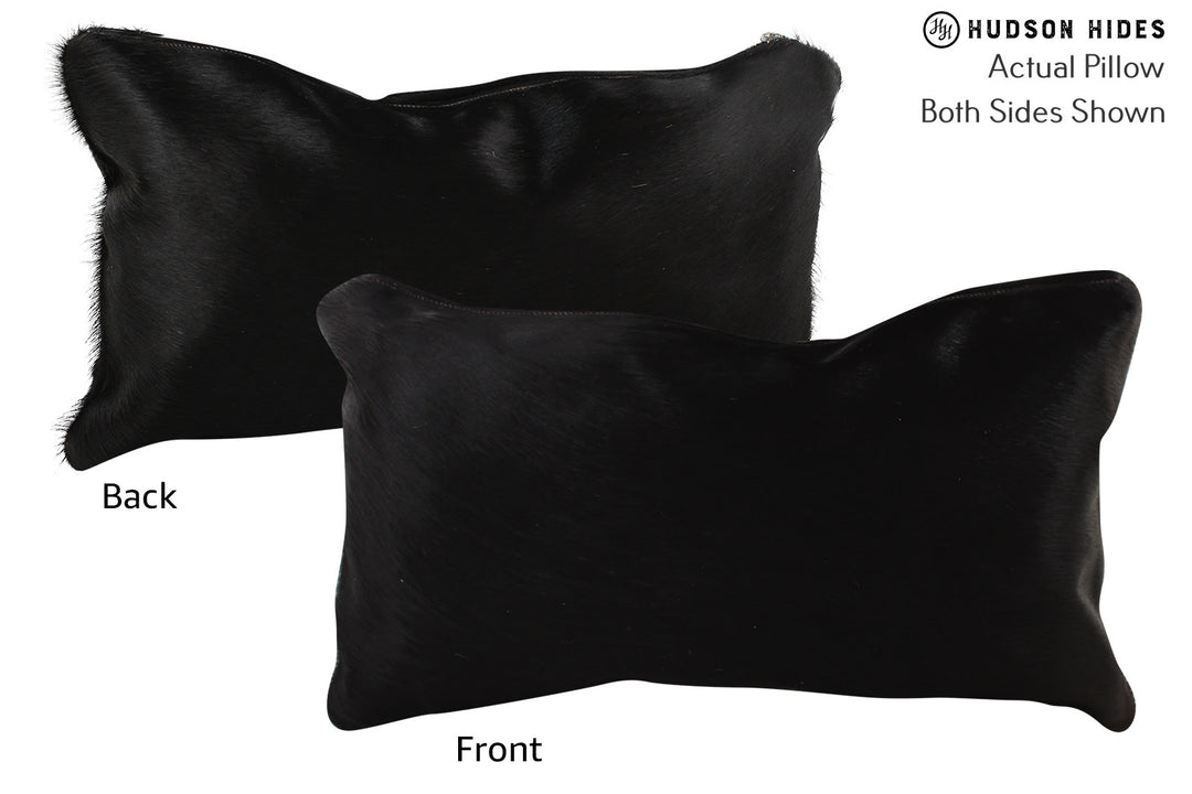 Solid Black Pillow 12"x22"#73200 by Hudson Hides