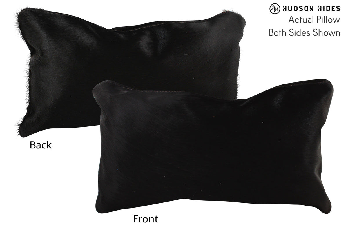 Solid Black Cowhide Pillow #73200