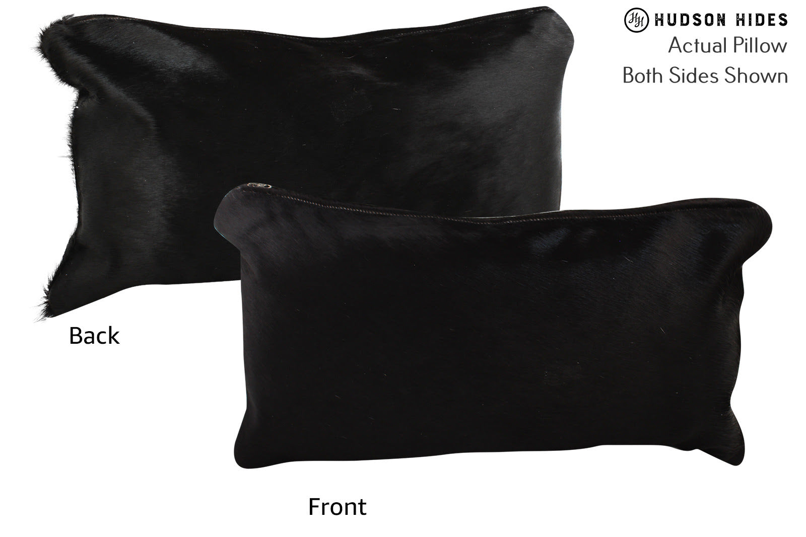 Solid Black Cowhide Pillow #73203