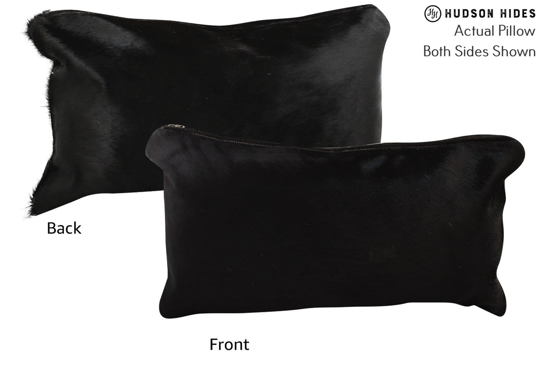 Solid Black Pillow 12"x22"#73203 by Hudson Hides