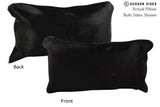 Solid Black 12"x22" Brazilian Cowhide Pillow #73203 by Hudson Hides