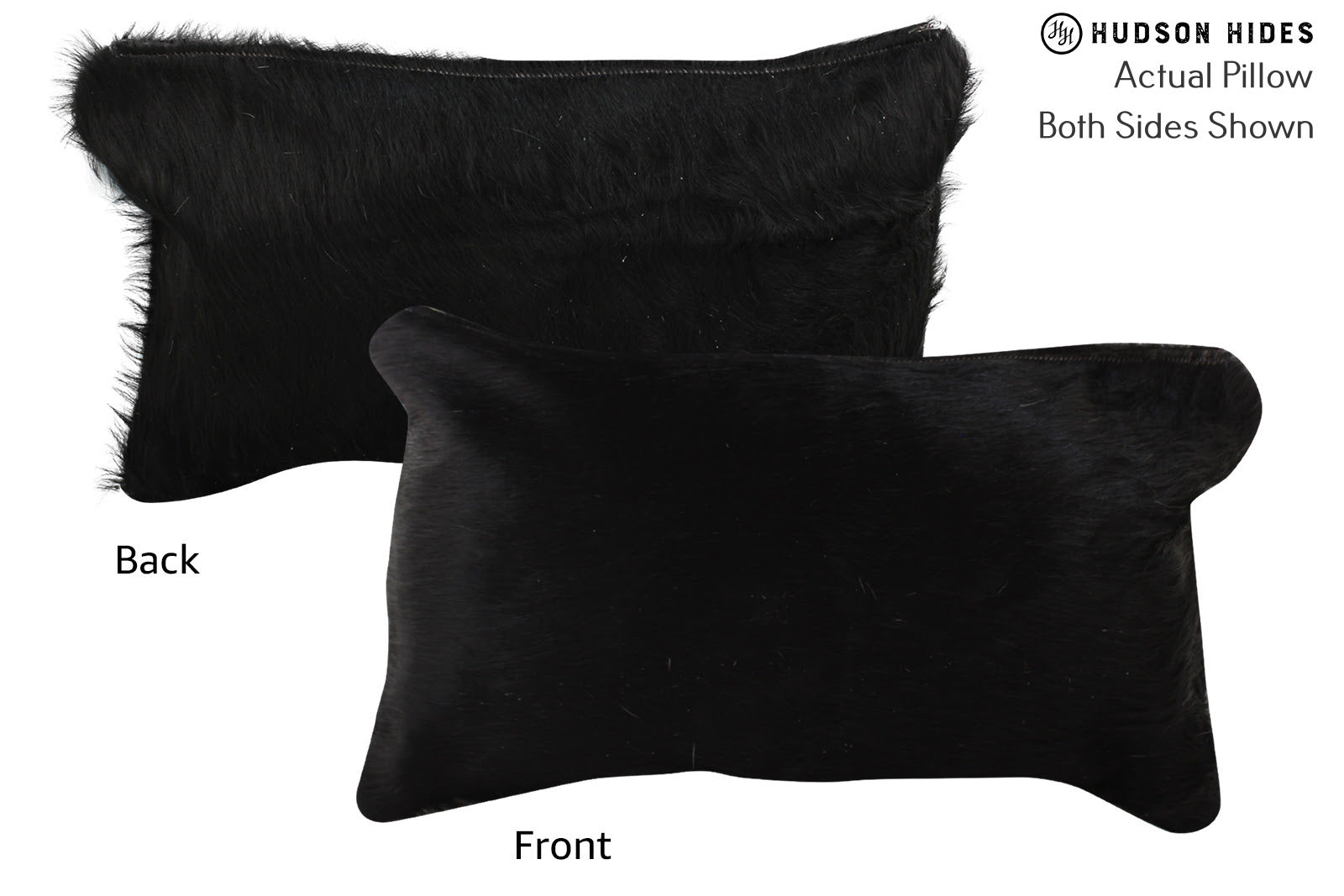 Solid Black Cowhide Pillow #73208