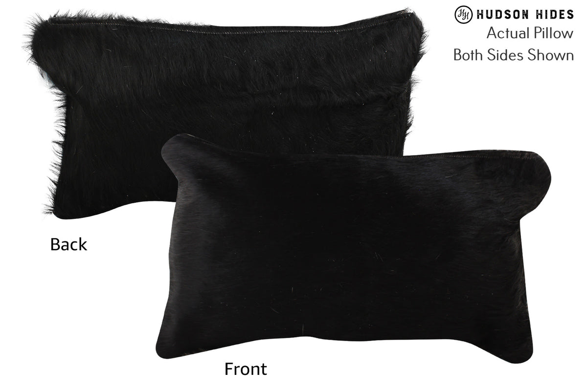 Solid Black Cowhide Pillow #73208