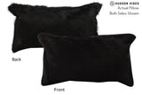 Solid Black 12"x22" Brazilian Cowhide Pillow #73210 by Hudson Hides