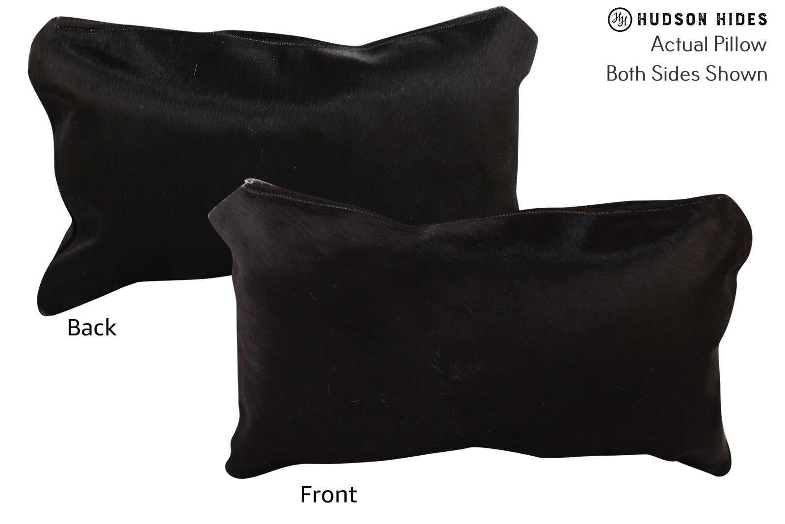 Solid Black Cowhide Pillow #73212