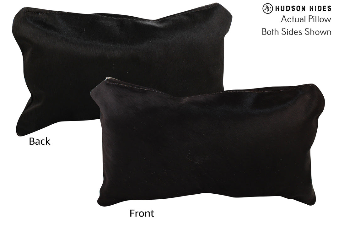 Solid Black Pillow 12"x22"#73212 by Hudson Hides