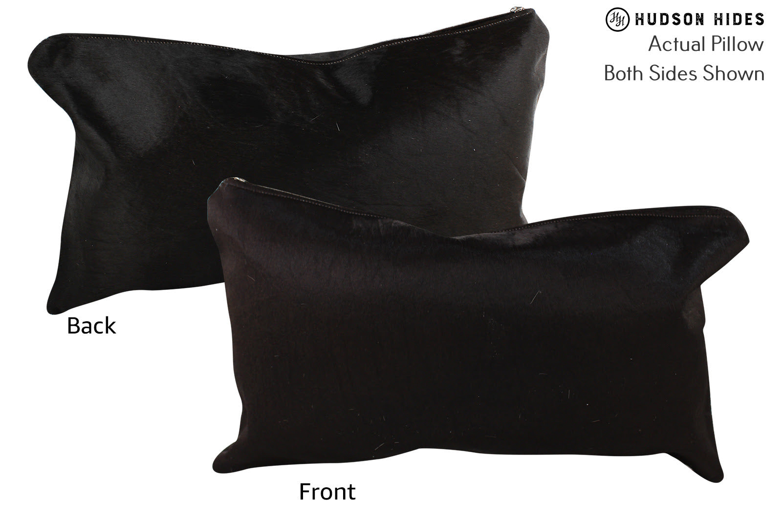 Solid Black Cowhide Pillow #73215